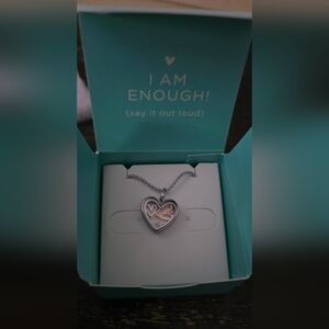 Origami Owl Silver Heart Capsule Locket w/ 18-20" Chain Necklace NEW